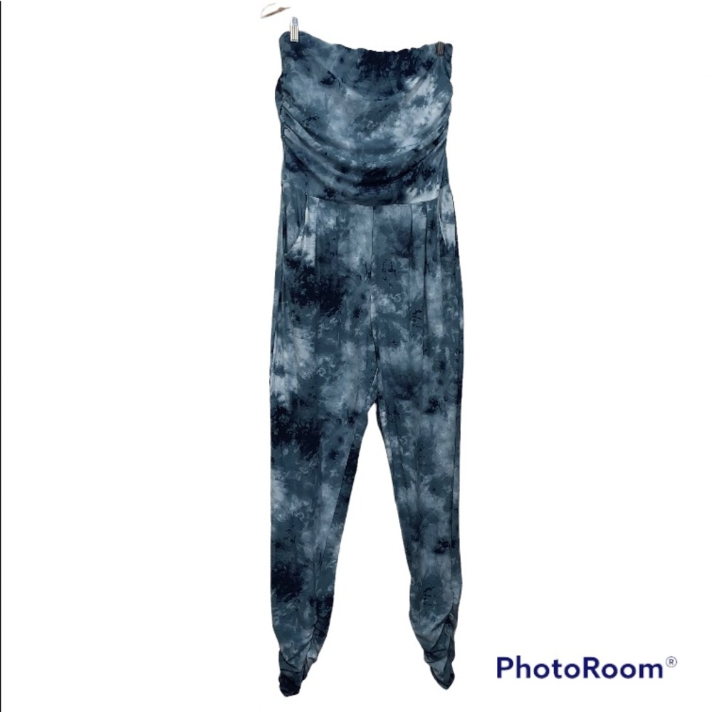 Multicoloured strapless jumpsuit